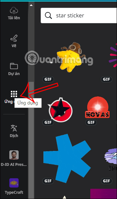 Ứng dụng trên Canva