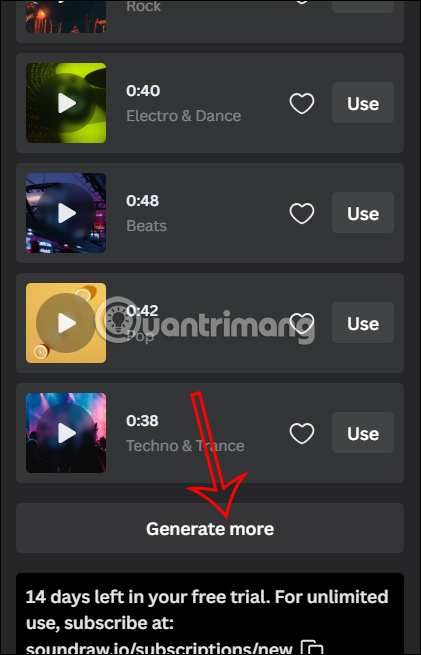 Tạo nhạc bằng Soundraw trên Canva