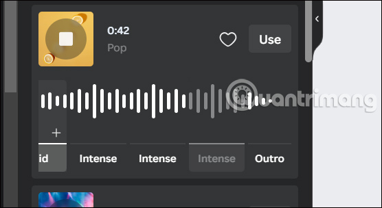 Chỉnh nhạc trên Soundraw Canva