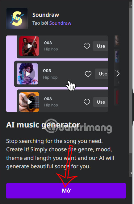 Sử dụng Soundraw trên Canva