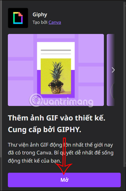 Dùng ứng dụng GIPHY trên Canva 