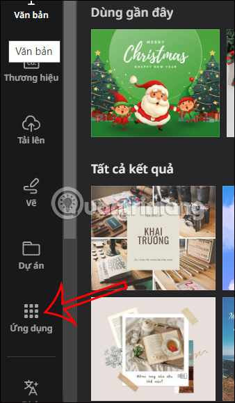 Ứng dụng trên Canva 