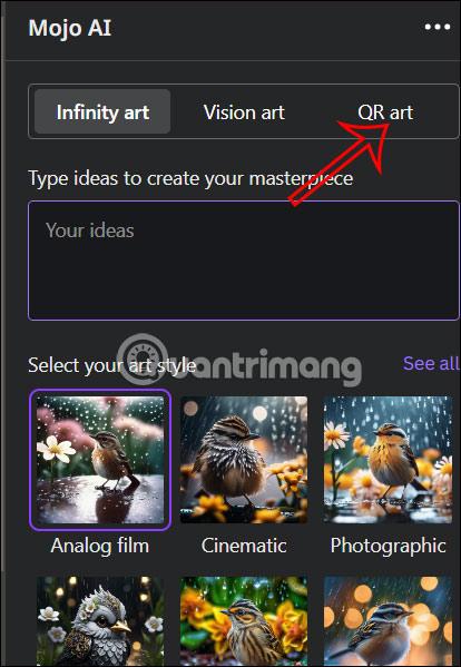 Dùng QR art Mojo AI trên Canva