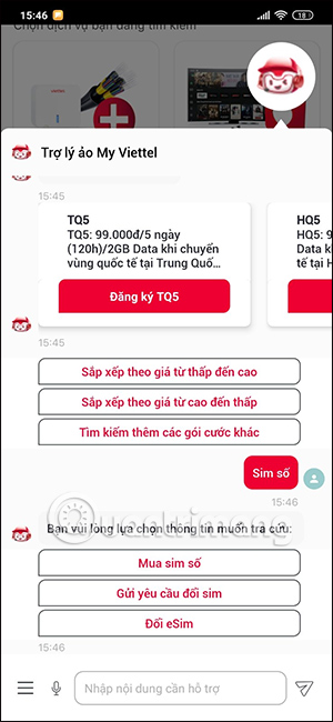 Mua sim trên My Viettel