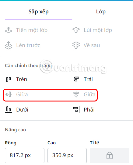 Căn chỉnh văn bản trên Canva