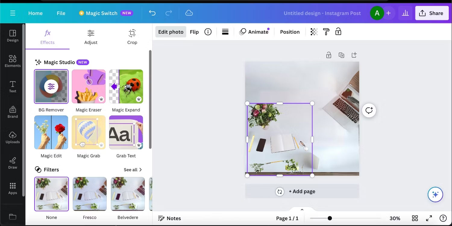 Chỉnh sửa hình ảnh bằng công cụ Magic Grab của Canva