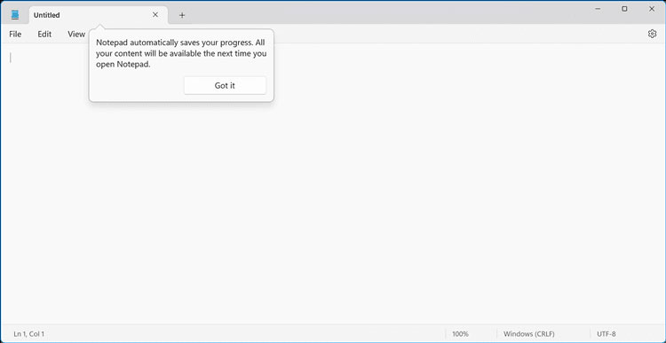 Cách bật/tắt tự động lưu trạng thái phiên Notepad trong Windows 11 1 Notepad tự động lưu trạng thái phiên