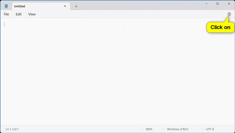 Cách bật/tắt tự động lưu trạng thái phiên Notepad trong Windows 11 2 Mở cài đặt