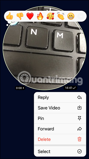 Tùy chọn video gửi tin nhắn Telegram