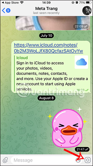 Gửi tin nhắn video trên Telegram