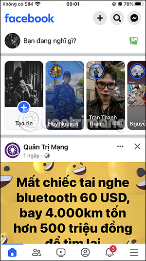 Giao diện Facebook