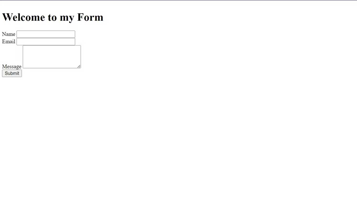 Chào mừng bạn tới biểu mẫu của tôi