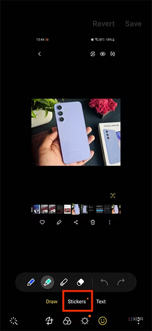 Chọn sticker cho ảnh trên Samsung