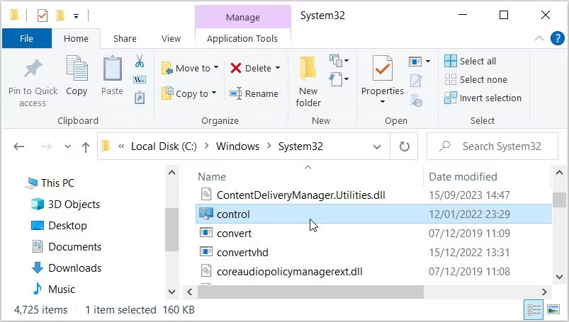 Ghim Control Panel trên taskbar