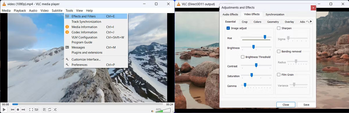 Chỉnh sửa video với hiệu ứng VLC