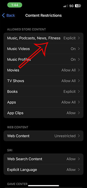 Chỉnh nội dung Music, Podcasts, News, Fitness trên iPhone