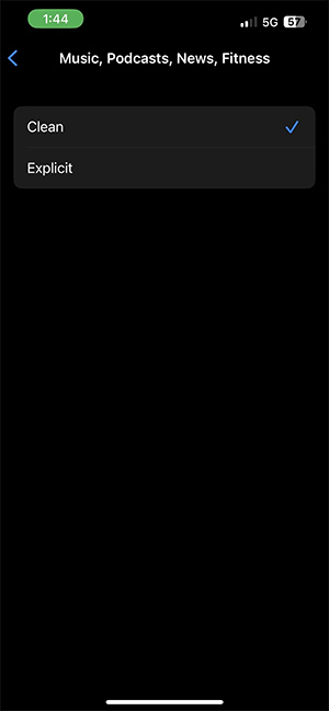 Ẩn nội dung nhạy cảm Apple Music iPhone