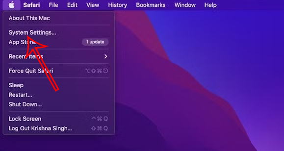 System Settings trên Mac