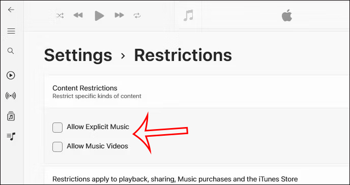 Ẩn bài hát nhạy cảm Apple Music trên Windows
