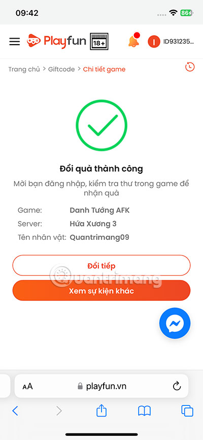 code danh tuong afk moi