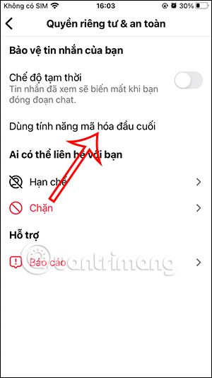 Dùng mã hóa đầu cuối Instagram