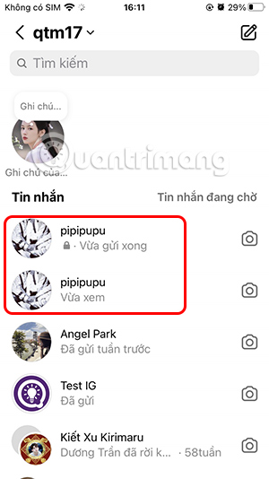 Tách đoạn chat mã hóa trên Instagram