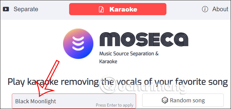 Nhập tên video YouTube cần tách 