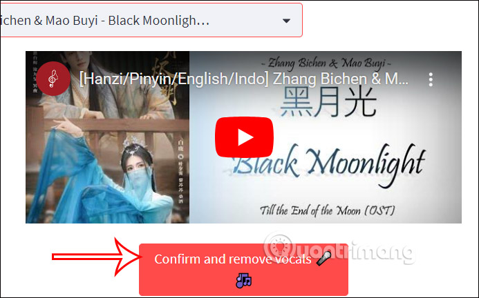 Tách nhạc và lời trong video YouTube 