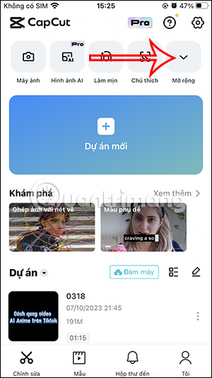 Mở rộng tính năng trên CapCut