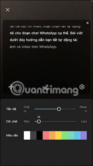 Chỉnh cỡ chữ nội dung máy nhắc chữ CapCut