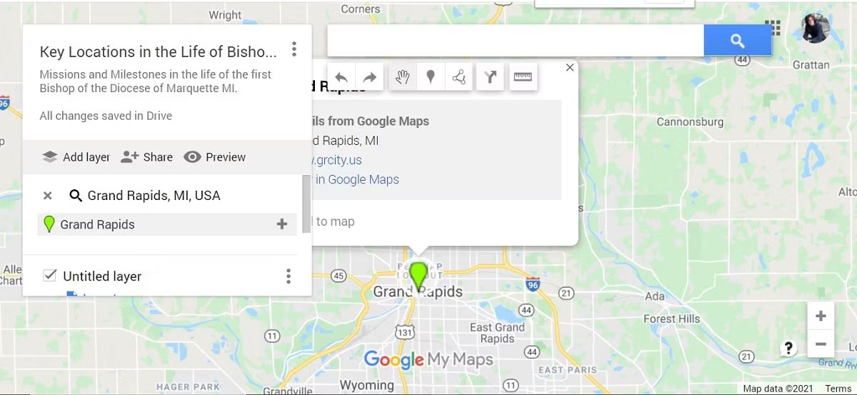 Thêm vị trí My Maps từ tìm kiếm