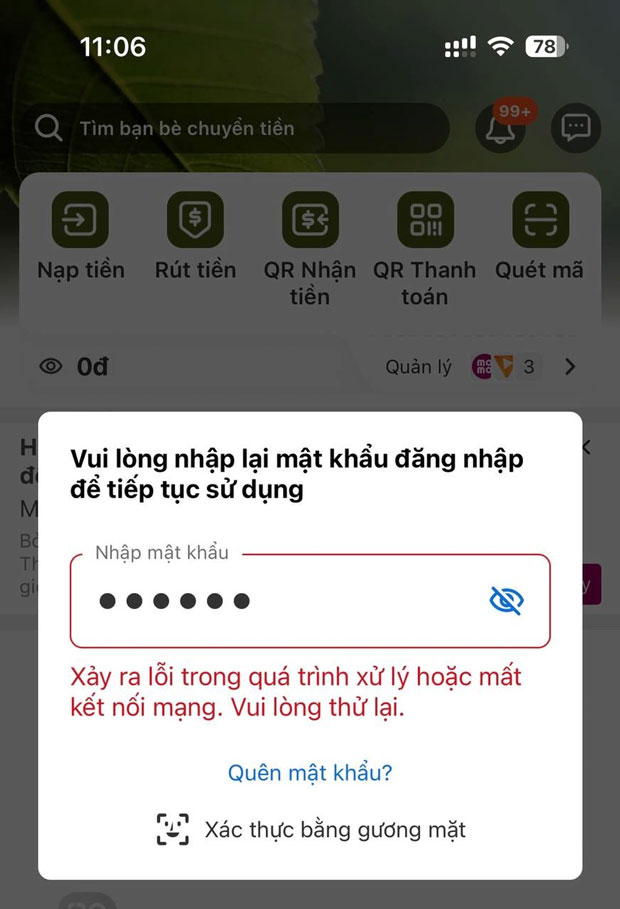 MoMo bảo trì, nhiều người không mở được ví, tài khoản chỉ còn đúng số 0