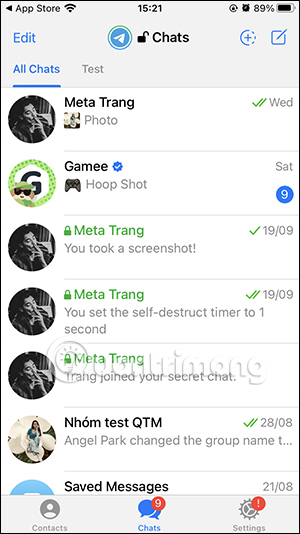 Tin nhắn trên Telegram