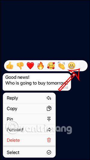 Cảm xúc tin nhắn Telegram