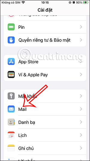 Điều chỉnh Mail trên iPhone 