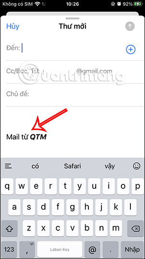 Chữ ký Mail mới trong iPhone 