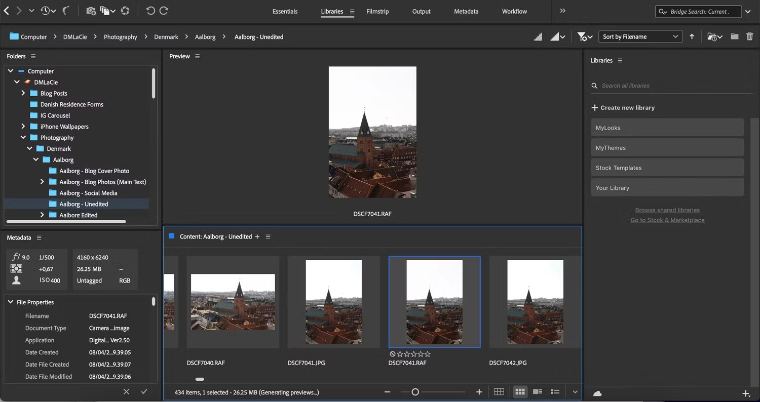 Tab Folders trong Adobe Bridge