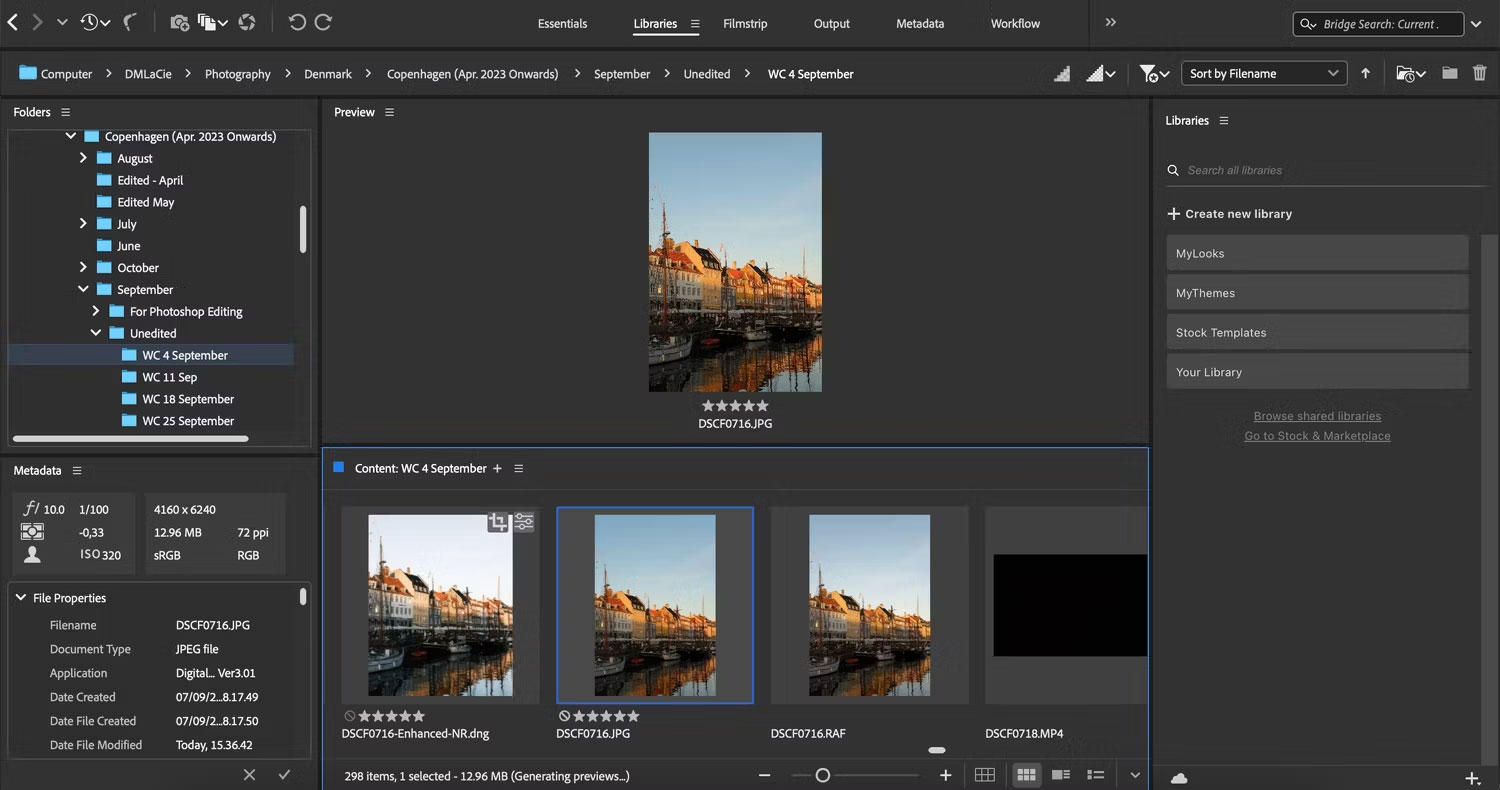 Xếp hạng cho ảnh trong ứng dụng Adobe Bridge