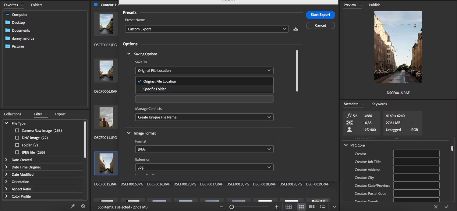 Tính năng lưu file trong Adobe Bridge