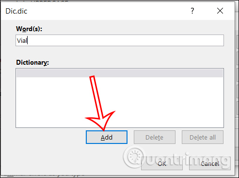Thêm từ mới vào từ điển Word 
