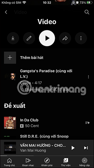 Xem danh sách đoạn nhạc trong YouTube Music
