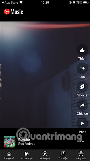Xem đoạn nhạc trong YouTube Music
