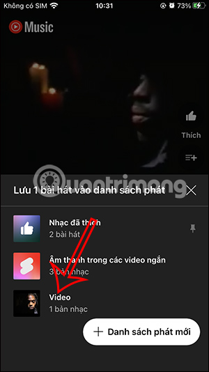 Danh sách mới trên YouTube Music