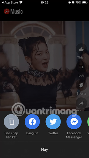 Chia sẻ đoạn nhạc trên YouTube Music