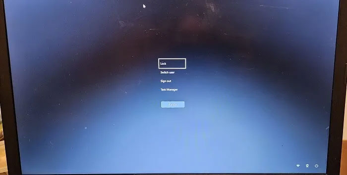 Giao diện màn hình menu đăng nhập trên máy tính xách tay Windows.