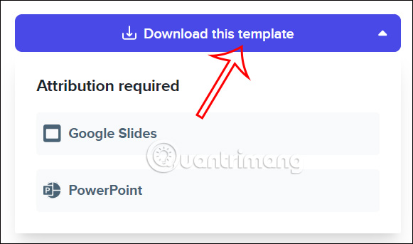 Tùy chọn tải mẫu template Slidesgo