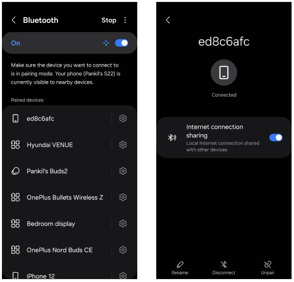 Bật chia sẻ kết nối Internet qua Bluetooth trên Android
