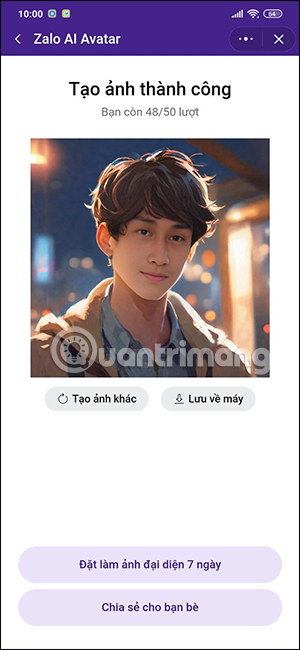 Đổi phong cách avatar AI Zalo