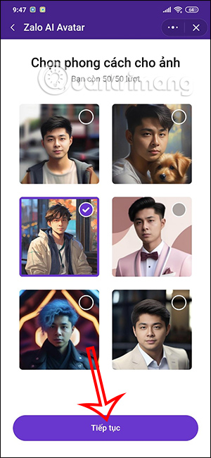 Tạo avatar AI Zalo