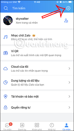 Cài đặt trên Zalo
